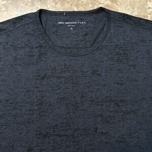 John Varvatos Shirt Mens XL Blue Short Sleeve Tee Cotton Blend Abstract